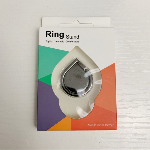 ⛱ 3/$15 Steel Gray Tear Drop Ring Stand Phone Hold - Picture 5 of 7
